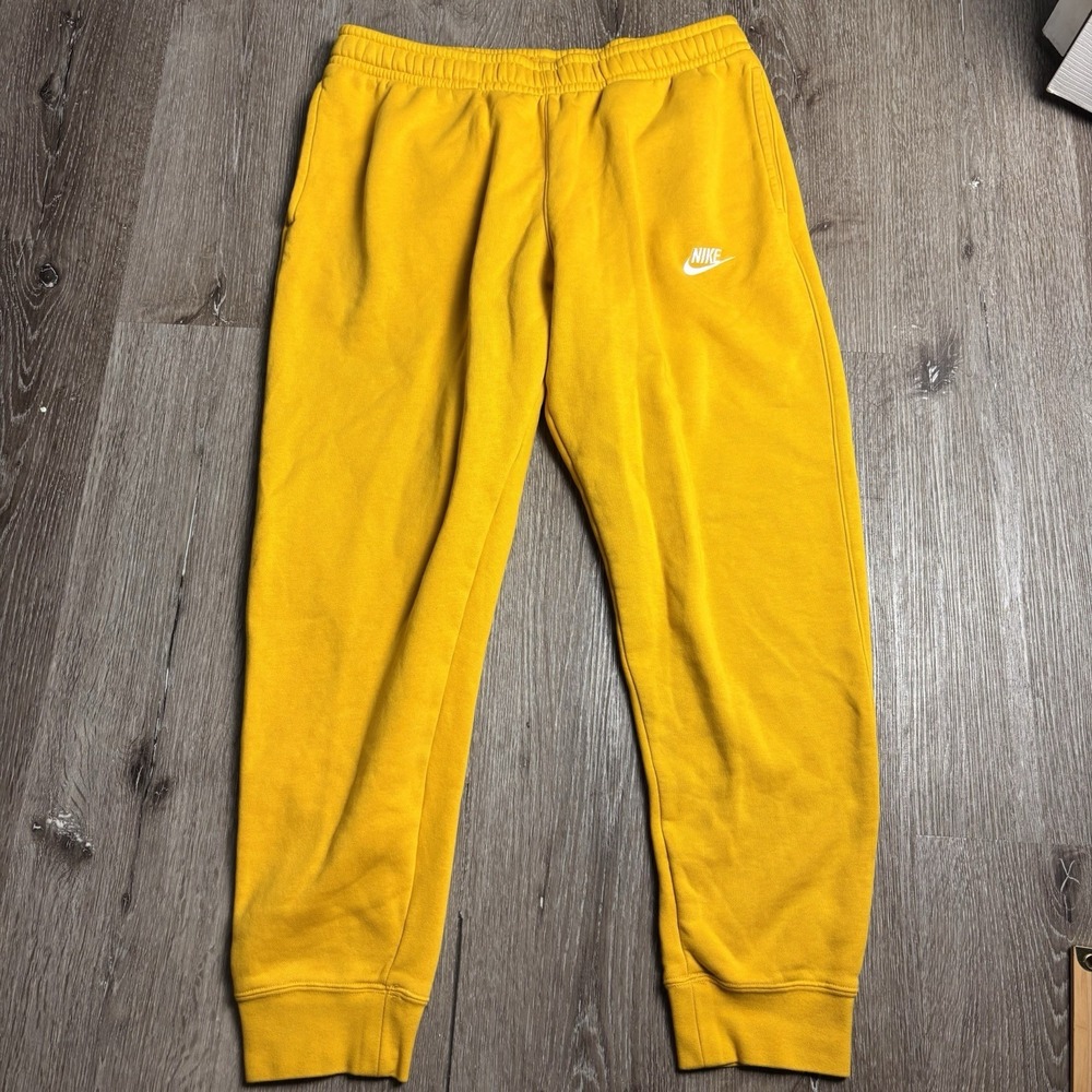 Nike Sportswear Club Fleece Comfort Jogger Yellow SweatPants Men's L BV2671-743